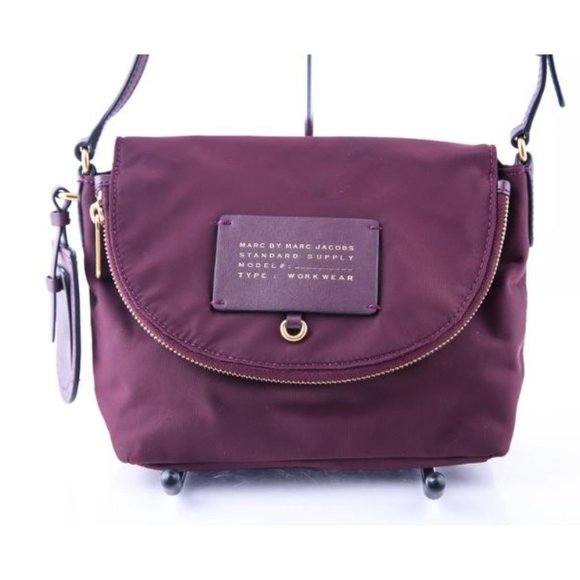 Marc by Marc Jacobs Preppy Legend Natasha Mini Purple Burgundy Nylon Cross Body - Picture 1 of 7